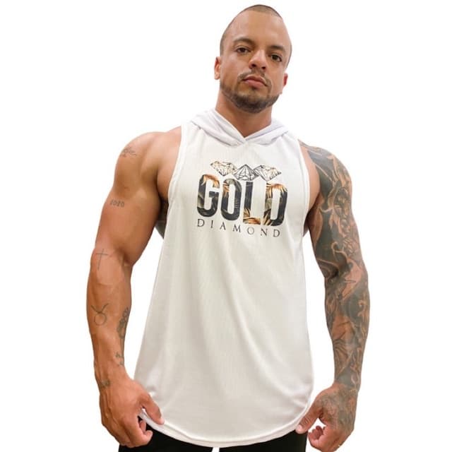 Regata Masculina Cavada com Capuz Gold Diamond Sublimação