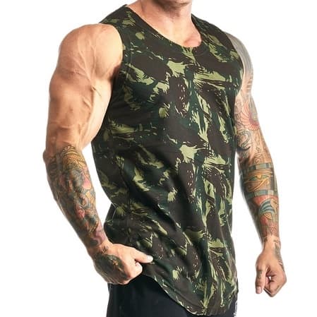Regata Machão Masculina Longline Exército Camuflada Militar Cores e Lisa Básica - Bombey