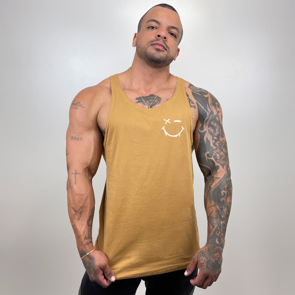 Regata Masculina Cavada em Algodão Bombey Varias Cores - Smile Shadow