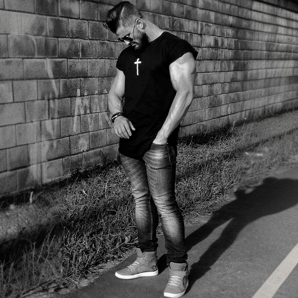 Camiseta Masculina Manga Japonesa Longline em Algodão - Bombey