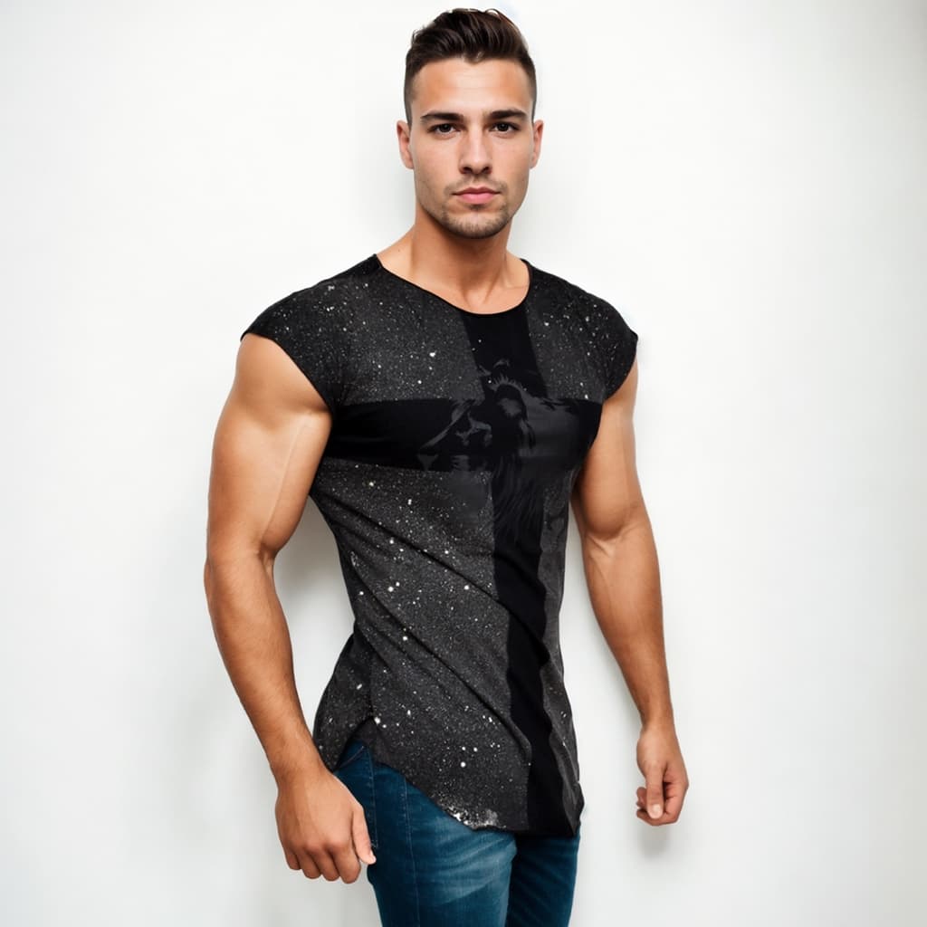 Camiseta Masculina Longline Destroyed Manga Japonesa em algodão estonado exclusivo premium - Bombey