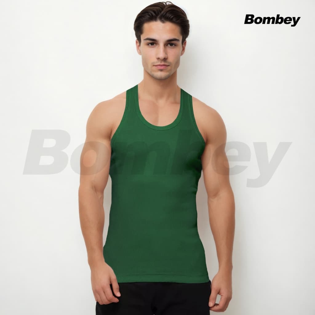 Regata Masculina Verde Bandeira Tank Modelo Americano Ribana em Algodão e Elastano - Bombey