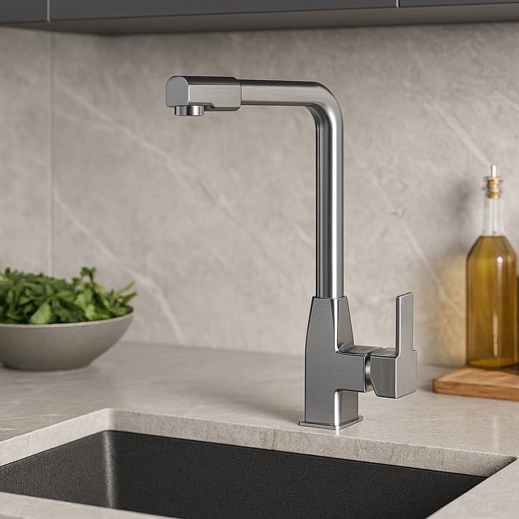 Torneira Gourmet Monocomando para Cozinha – Misturador com Bica Alta e Giro 360