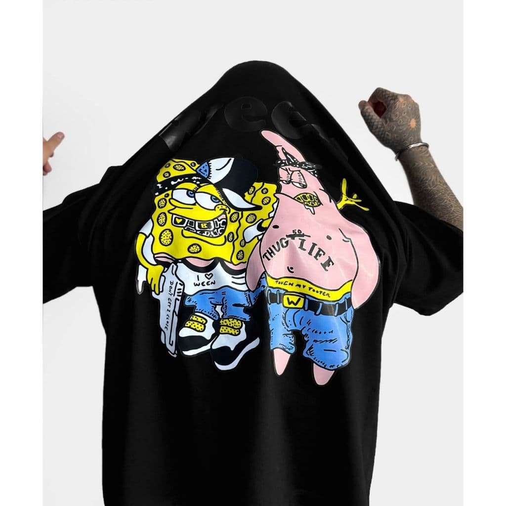 Camiseta Oversized Paródia Thug Life Aftersoul Unissex Plus Size P ao G5 100% Algodão