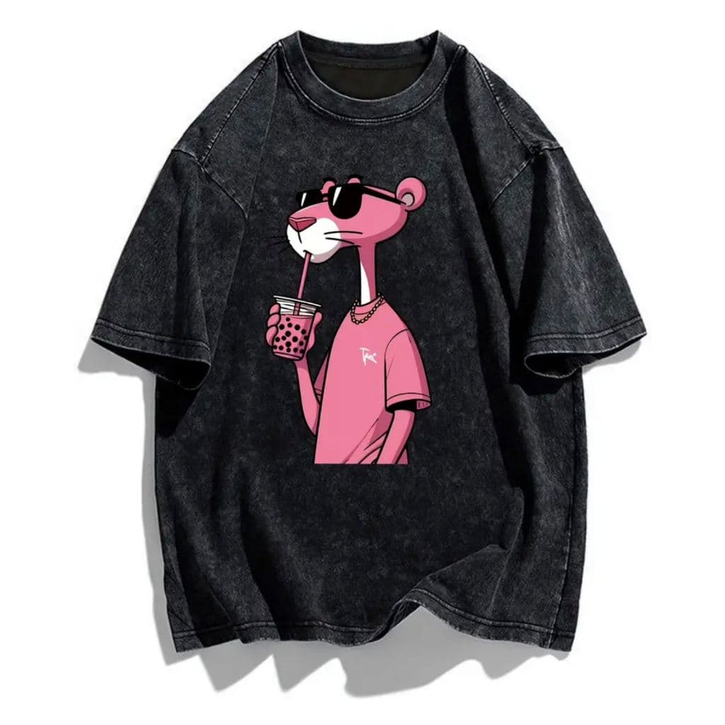Camiseta Oversized Pantera Rosa Cool – Streetwear confortável e cheio de atitude