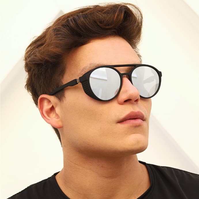 Óculos de Sol Floripa Prata Premium Alok Steampunk Oldstyle Retrô Soldador uv400 Feminino Masculino