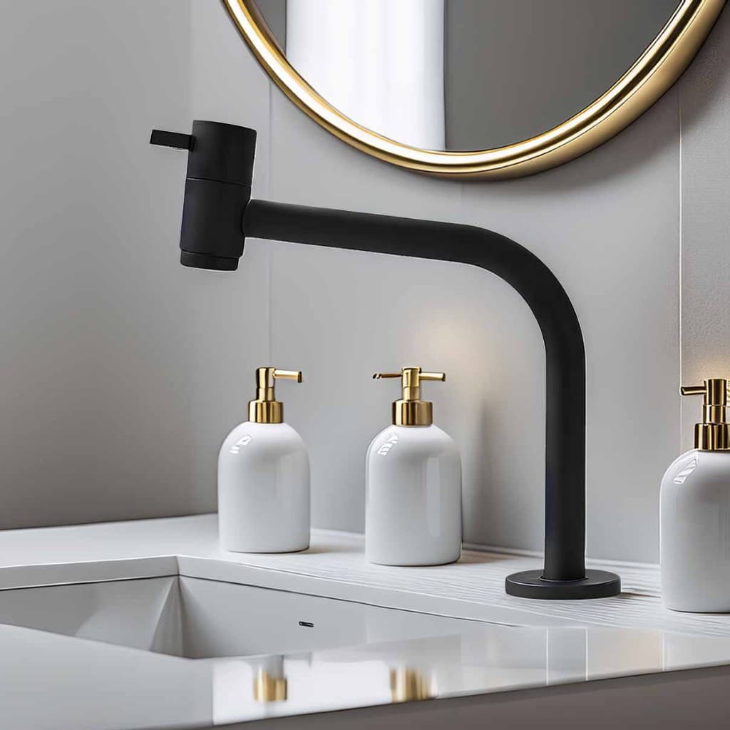 Torneira para Banheiro Monocomando FC-125 – Preto Fosco, Água Fria, Bica Alta, Design Moderno