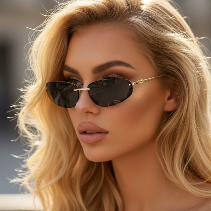 Oculos de Sol Oval Premium Original Blogueira Tendencia moda Praia Verão Em Alta uv400 Feminino