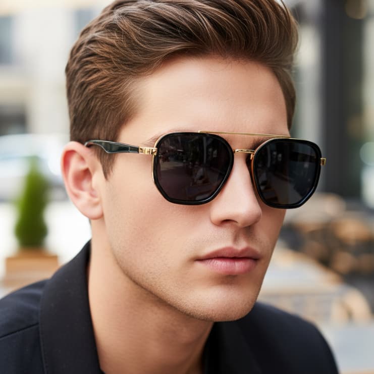 Óculos de Sol Caraíva Hexagonal Premium Vintage Oldstyle Retrô Aviador Clássico uv400 Unissex