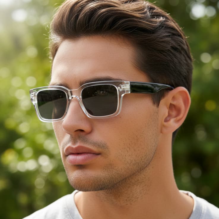 Óculos de Sol Quadrado Acetato Premium Tendencia Verão Praia Retro uv400 Masculino Feminino
