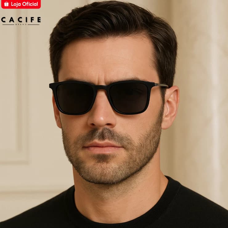 Óculos de Sol Madrid Preto Quadrado Premium Clássico Vintage uv400 Feminino Masculino