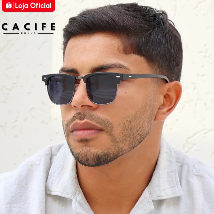 Óculos de Sol Lyon Preto Fosco Premium Steampunk uv400 Masculino Feminino Unissex - Cacife Brand