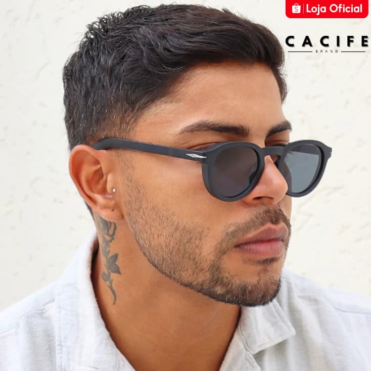 Óculos de Sol Hype Redondo Premium Retrô Vintage Oldstyle Acetato Proteção Solar uv400 Unissex