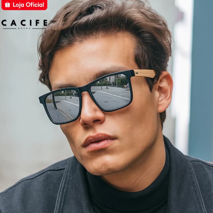 Óculos de Sol Quadrado Prata Espelhado Clássico Premium Moda Praia Verão uv400  Feminino Masculino