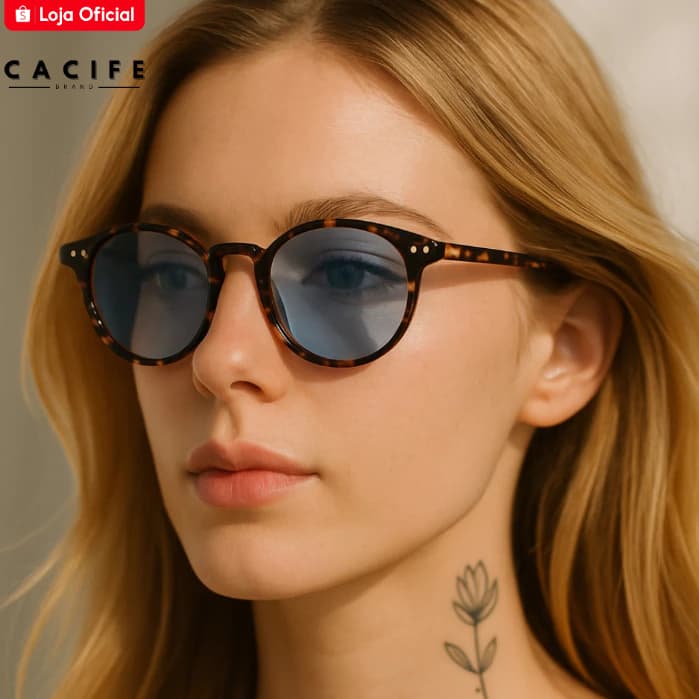 Óculos de Sol Pequim Redondo Premium Clássico Retro Vintage Blogueira uv400 Unissex