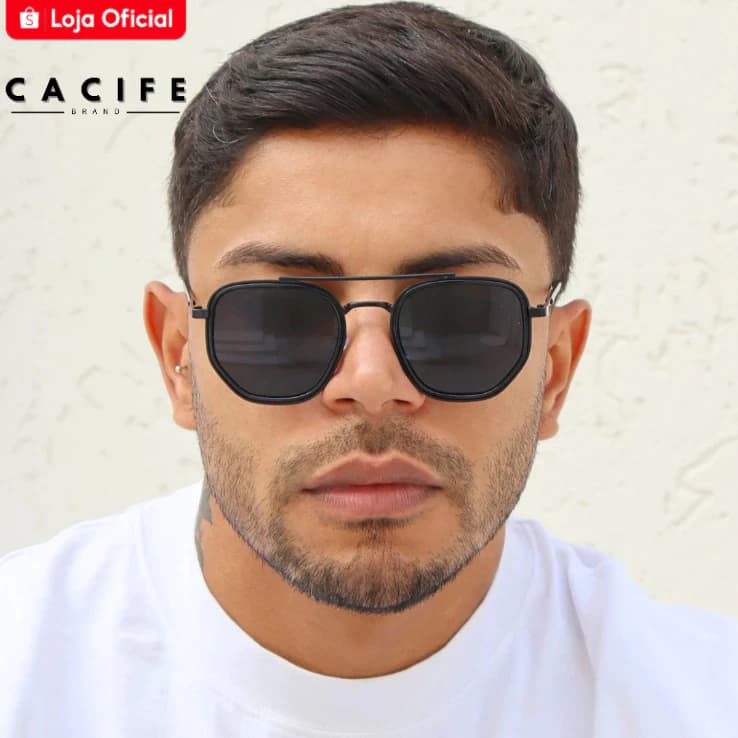 Óculos de Sol Chicago Premium Armação Hexagonal Retrô Oldstyle Piloto Aviador uv400 Unissex