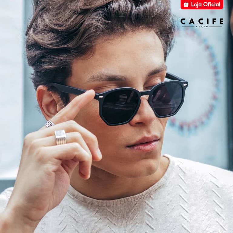 Óculos de Sol Tulum Preto Fosco Premium Hexagonal Flexível Retrô Oldstyle uv400 Feminino Masculino