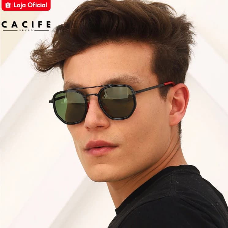 Óculos de Sol Aviador Clássico Chicago Hexagonal Premium Lente G15 uv400 Masculino Feminino