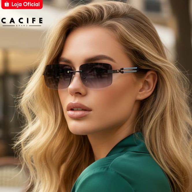 Oculos de Sol Retangular Premium Blogueira Influencer Zanolini Tendencia uv400 Masculino Feminino