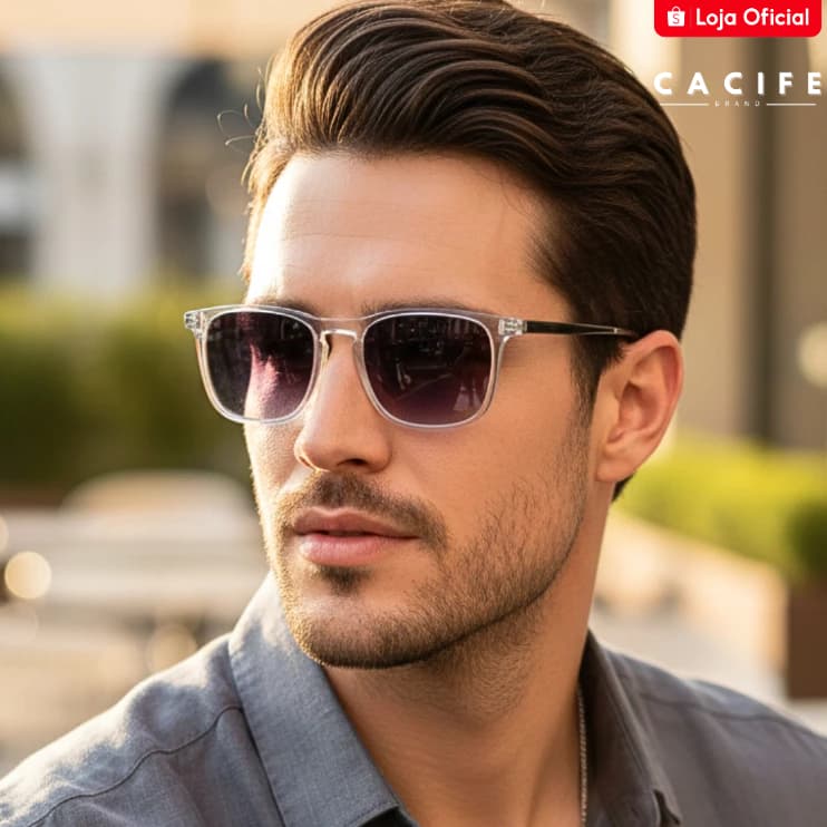 Óculos de Sol Quadrado Cristal Degradê Premium Tendencia Fashion Proteção uv400 Masculino Feminino