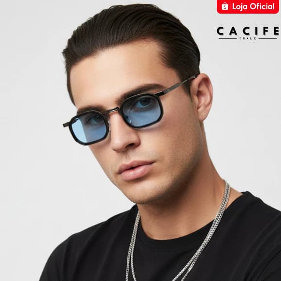 Óculos de Sol Geométrico Premium Tendencia Elegante Blogueira Moda Vintage uv400 Masculino Feminino