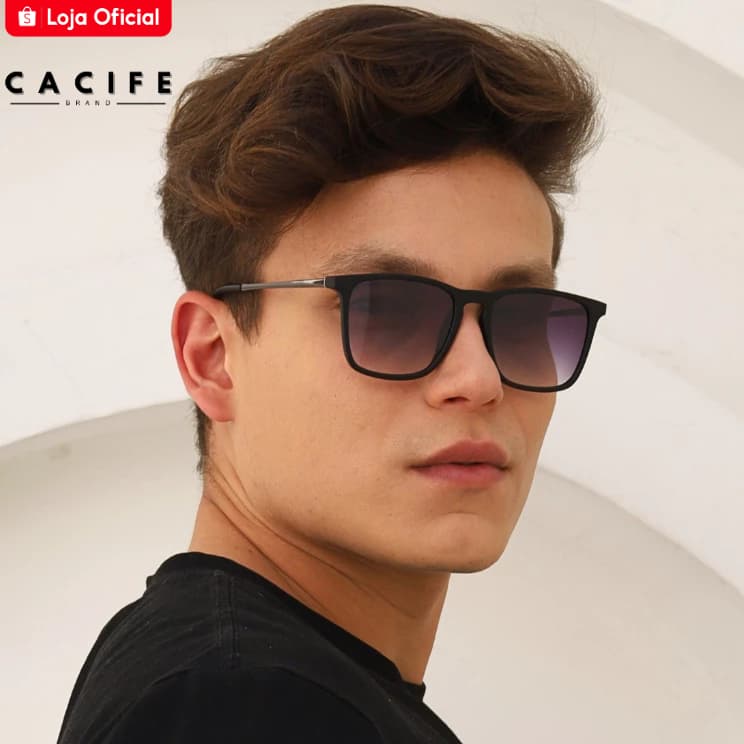 Oculos de Sol Quadrado Preto Degrade Premium Original Classico Tendencia uv400 Feminino Masculino