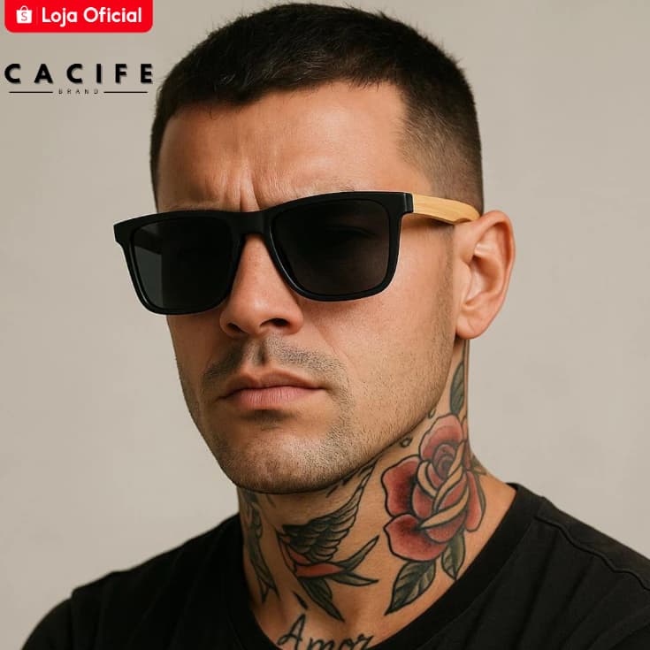 Oculos de Sol Quadrado Preto Premium Moda Praia Classico Tendencia Ntf uv400 Masculino Feminino
