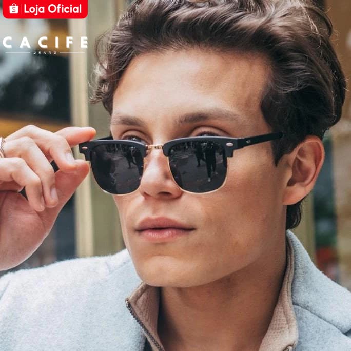 Óculos de Sol Lyon Preto e Dourado Club Clássico Retrô Oldstyle Vintage uv400 Feminino Masculino