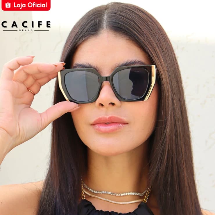 Óculos de Sol Ivy Gatinho Armação Premium Clássico Retrô Moda Blogueira Geométrico uv400 Feminino