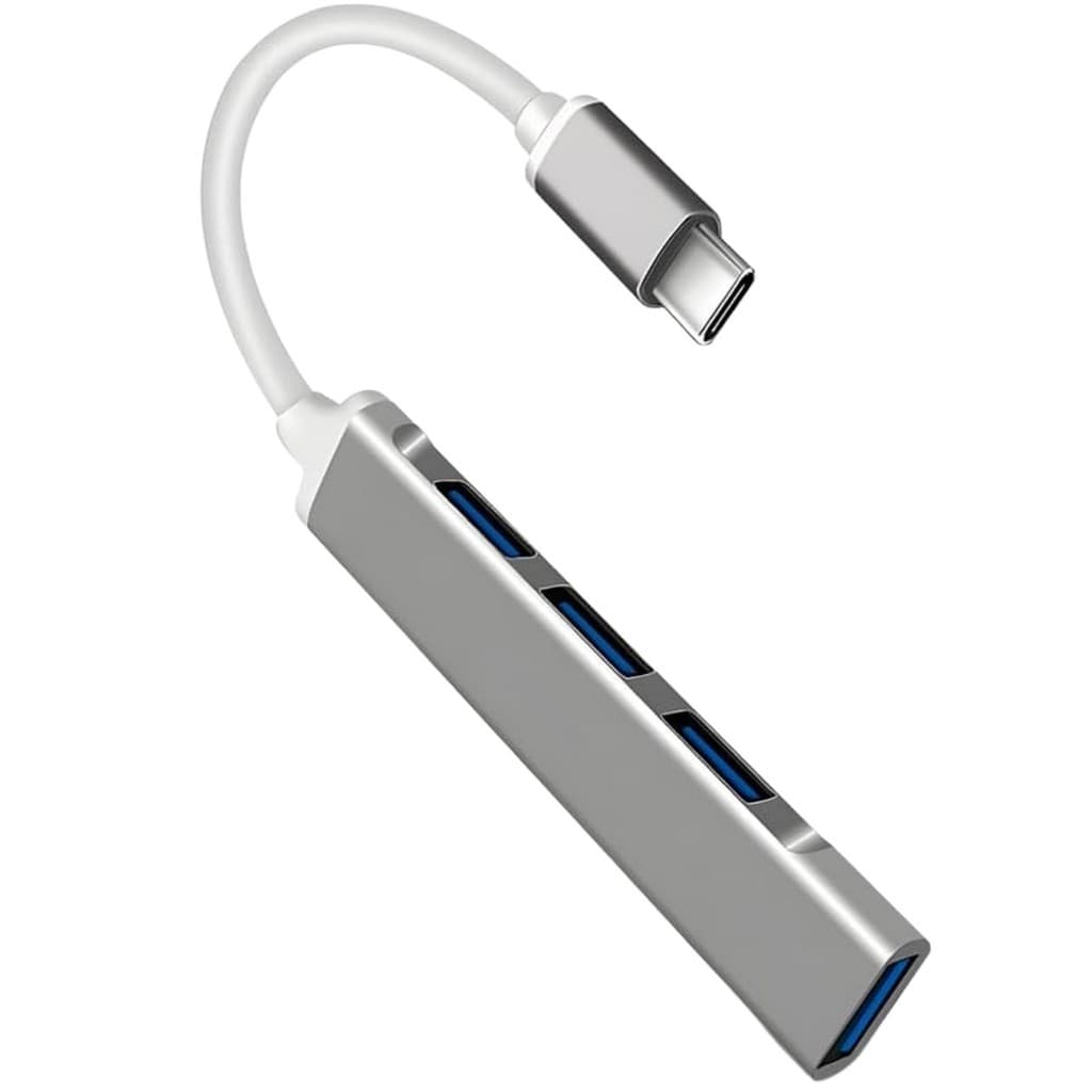 Hub Adaptador Tipo-C C/ 4 Portas Usb Alta Velocidade Resistente Compacto P/ Notebook Pc Teclado Mouse Pen Drive Plug